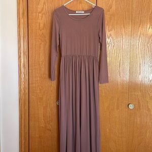 Mauve silk maxi dress